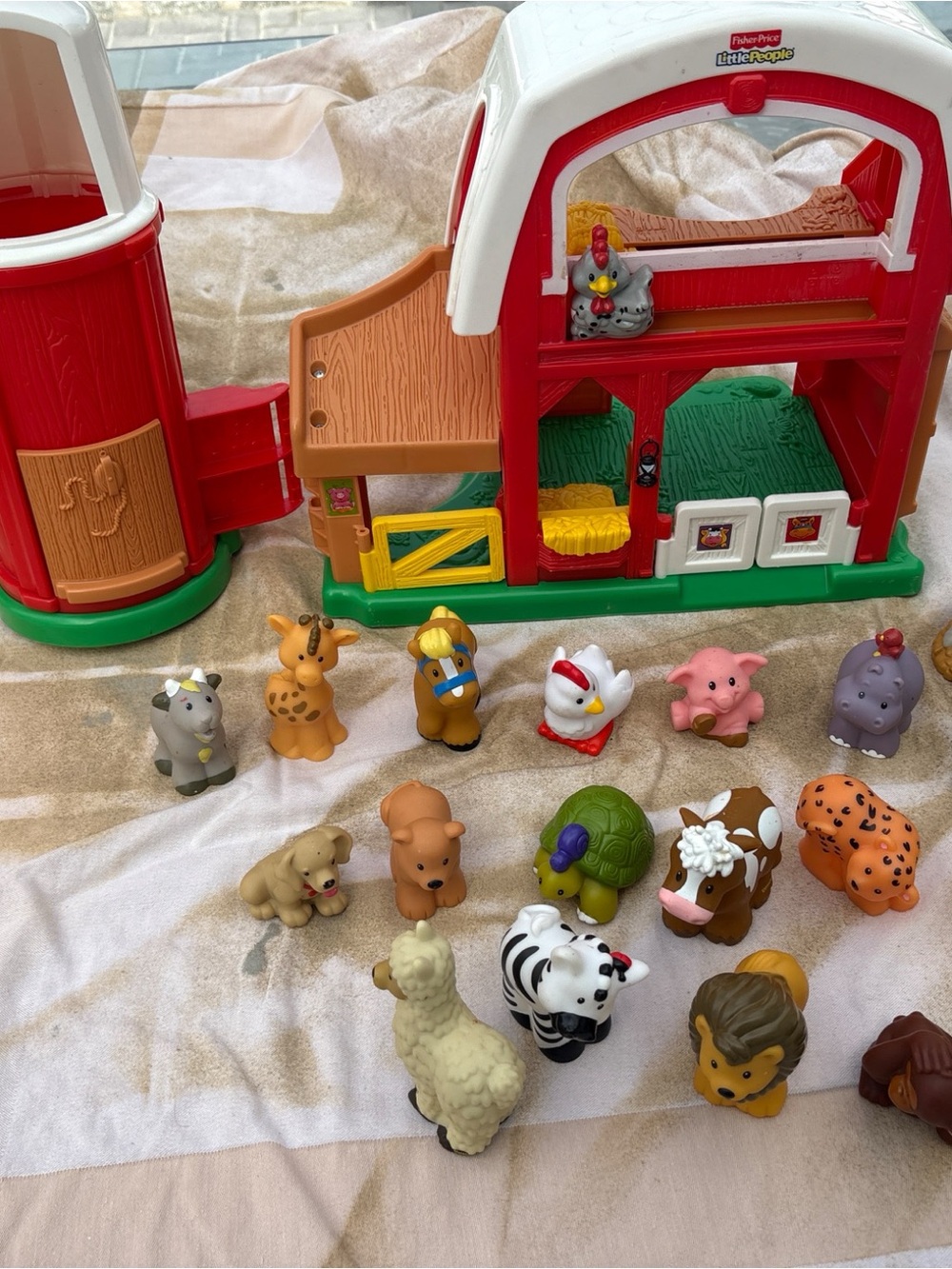 Fisher-Price Little People Red & White Farm Playset with Assorted Animal Figures